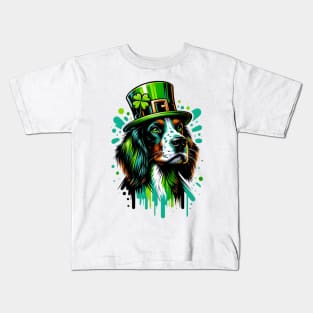 Small Munsterlander Pointer Celebrates St Patrick's Day Kids T-Shirt